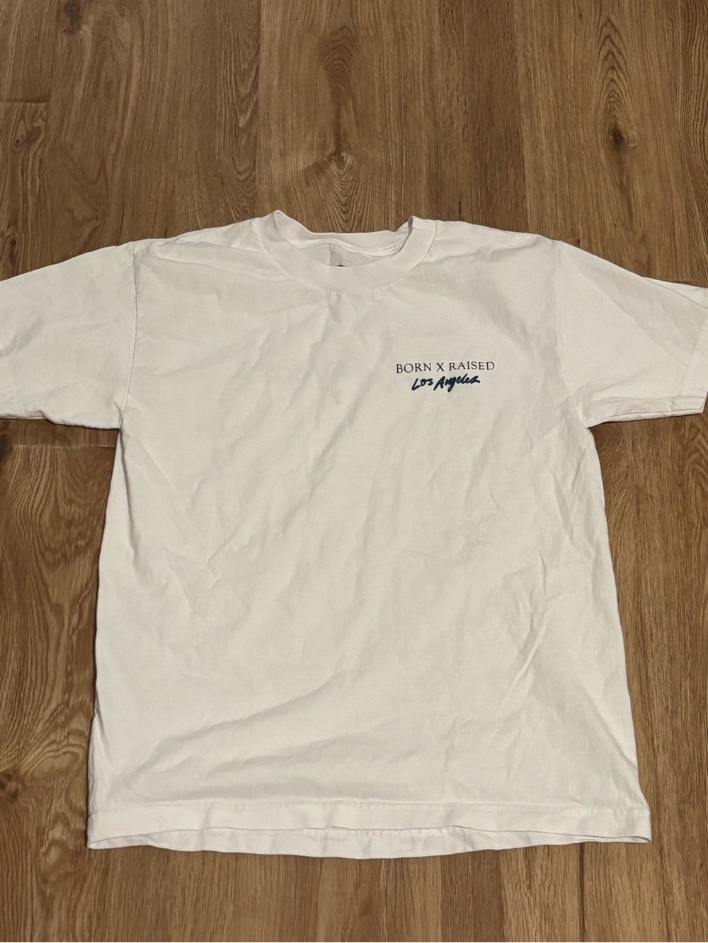 BORN X RAISED White Short Sleeve Logo Tee Mens S
